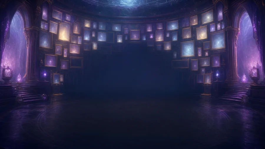 An immersive gallery of illuminated artworks