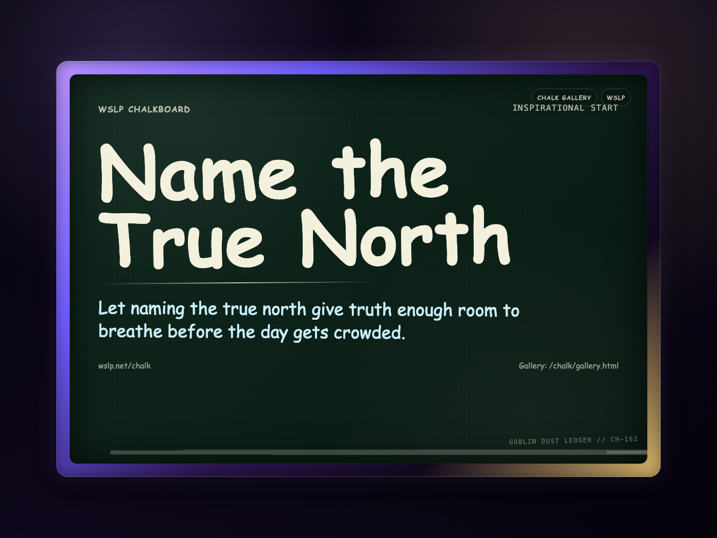Chalk CH-162: Name the True North